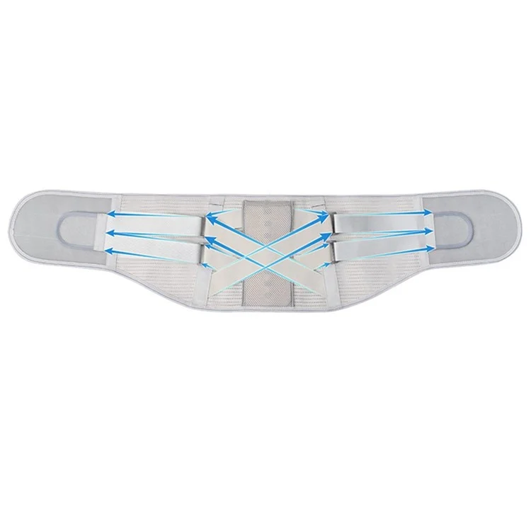 YF-YD031 Faixa de Suporte Esportiva para Lombar com Placa de Aço Larga para Levantamento de Peso e Fitness - Cinza / M