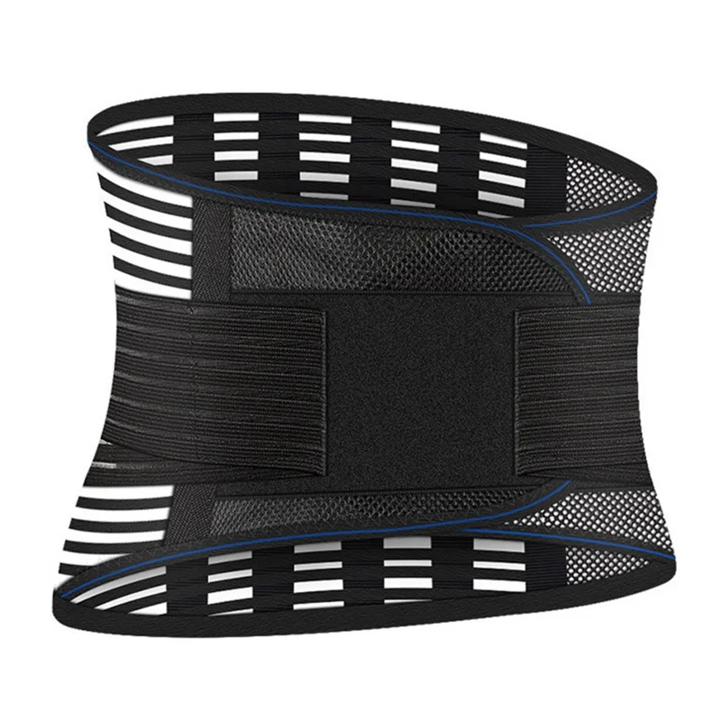 Cinto de Suporte para Cintura Correndo Fitness Levantamento de Peso Respirável Malha Compressão Placa de Aço Braçadeira para Cintura - Preto M
