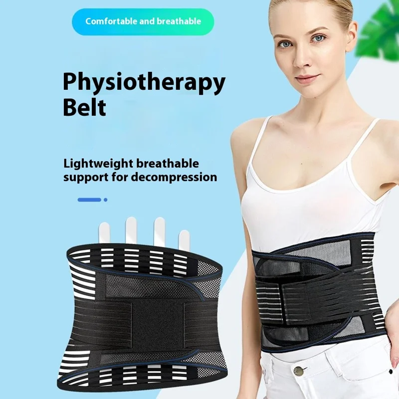 Cinto de Suporte para Cintura Correndo Fitness Levantamento de Peso Respirável Malha Compressão Placa de Aço Braçadeira para Cintura - Preto M