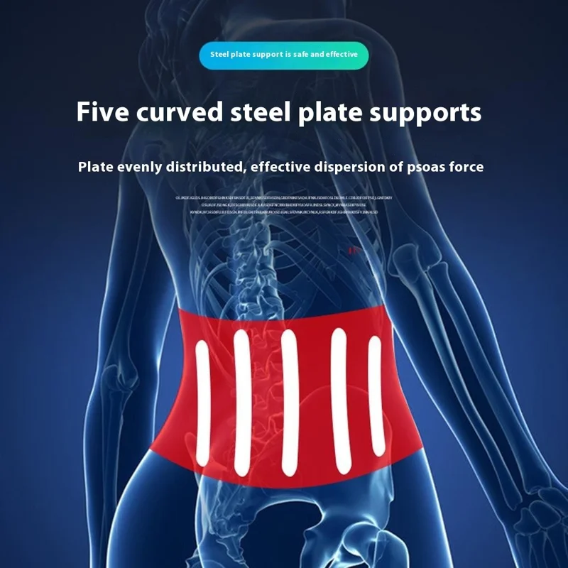 Cinto de Suporte para Cintura Correndo Fitness Levantamento de Peso Respirável Malha Compressão Placa de Aço Braçadeira para Cintura - Preto M