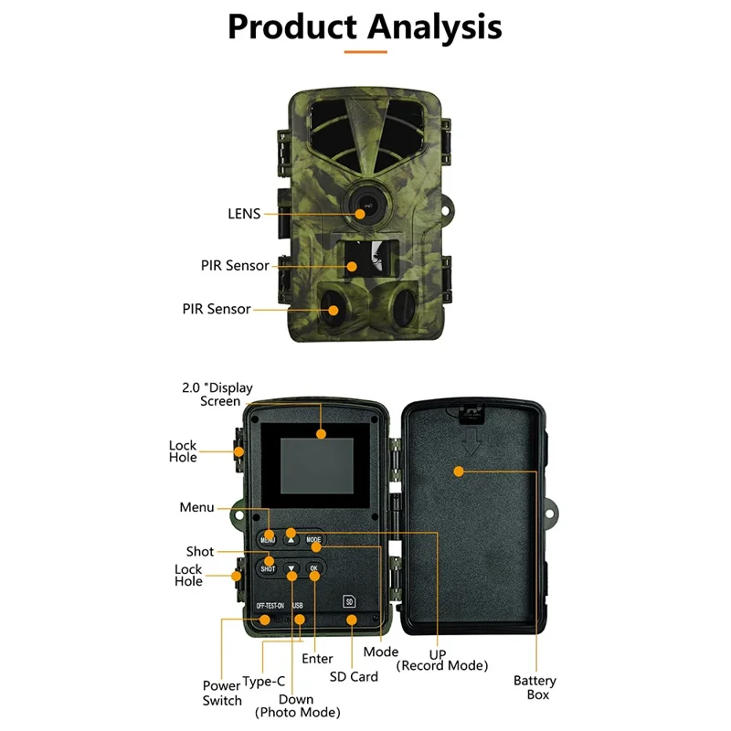 PR906W 5K Fotocamera di sorveglianza per la fauna selvatica con visione notturna, controllo WiFi tramite app