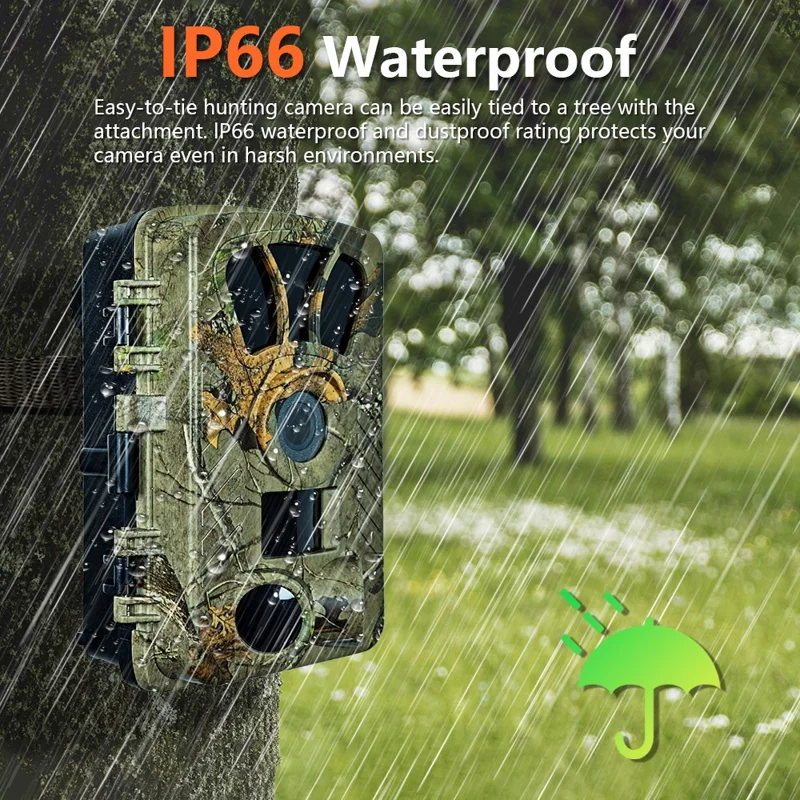 PR908W 5K 60МП WiFi Охотничья Камера с Ночным Видением Широкоугольная Камера для Наблюдения за Дикой Природой