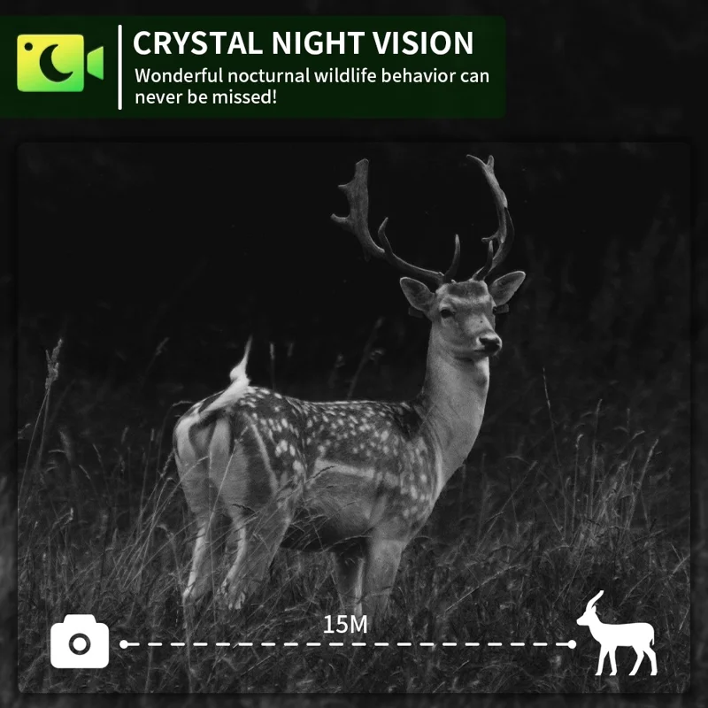 PR903W Caméra de chasse solaire extérieure 8K 60MP WiFi Vision nocturne infrarouge Caméra de sentier