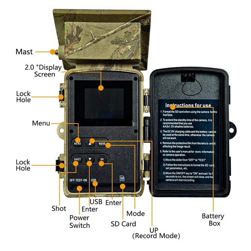PR903G 5K Cámara de Caza para Exteriores con Visión Nocturna, Solar, 4G con Tarjeta SIM, Versión UE