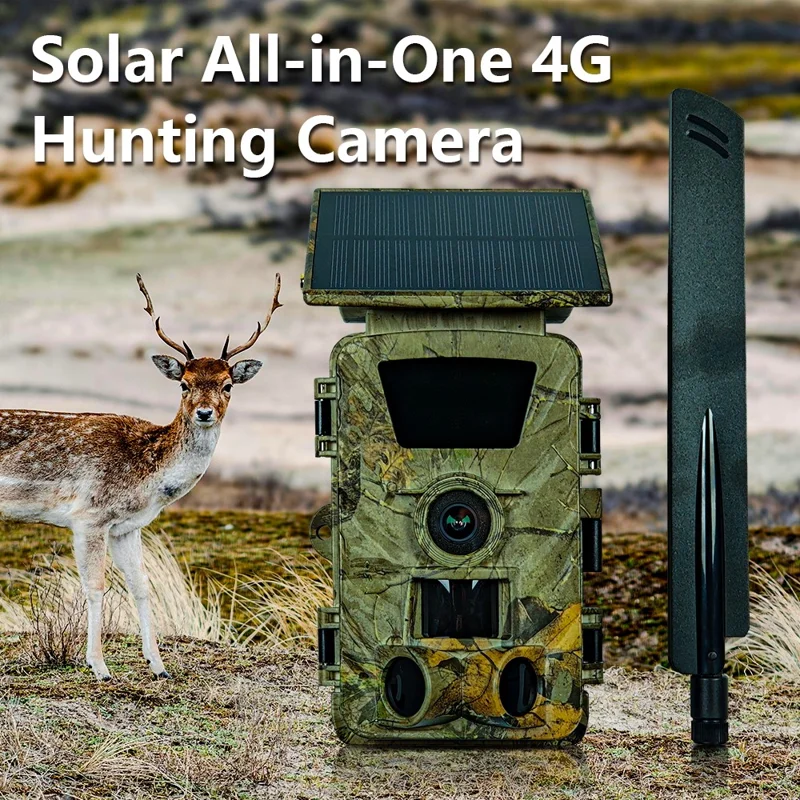 PR903G 5K Cámara de Caza para Exteriores con Visión Nocturna, Solar, 4G con Tarjeta SIM, Versión UE