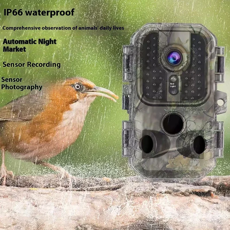 DL022 Fotocamera da Caccia con Schermo IPS da 2,0 Pollici Impermeabile, Visione Notturna a Infrarossi PIR e HD per Riprese all'Aperto