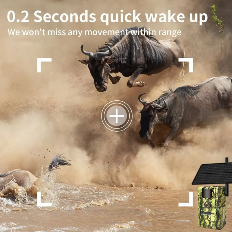 Caméra de sécurité GPS solaire H50 4G pour extérieur - Vision nocturne, détection de mouvement, surveillance animale - Version EU