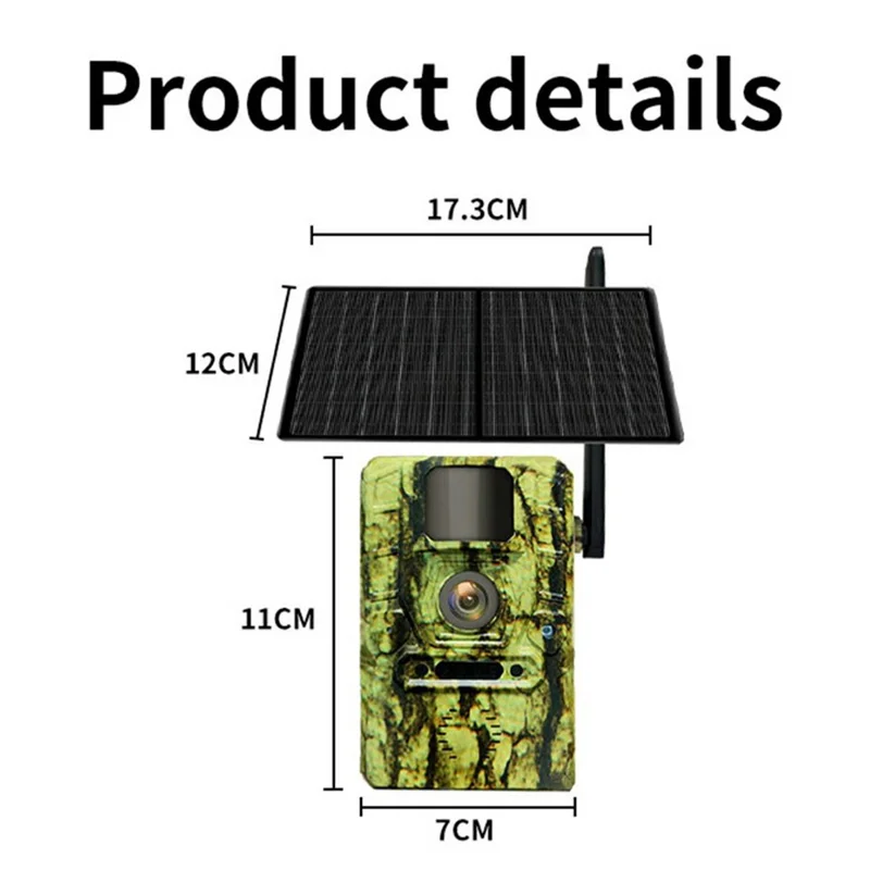 Caméra de sécurité GPS solaire H50 4G pour extérieur - Vision nocturne, détection de mouvement, surveillance animale - Version EU