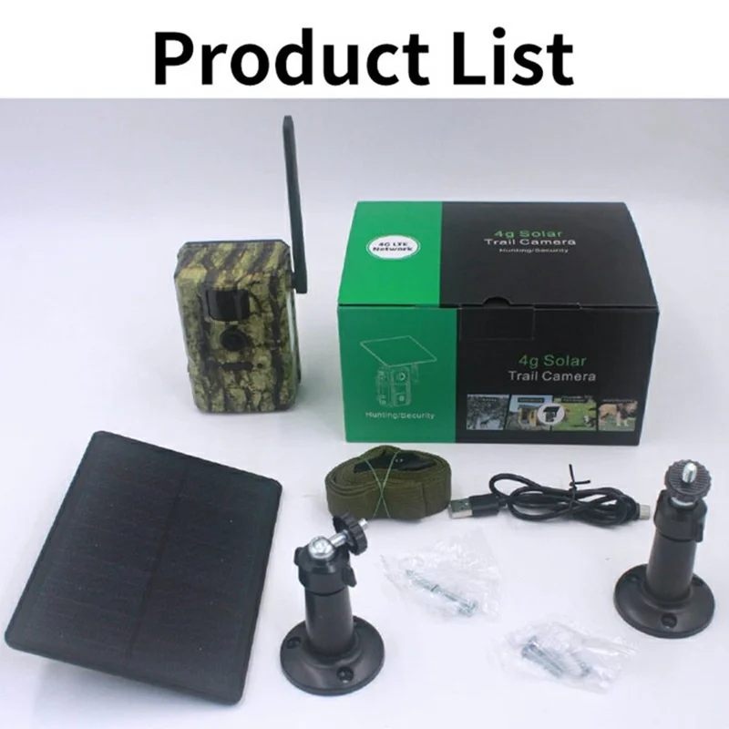 Caméra de sécurité GPS solaire H50 4G pour extérieur - Vision nocturne, détection de mouvement, surveillance animale - Version EU