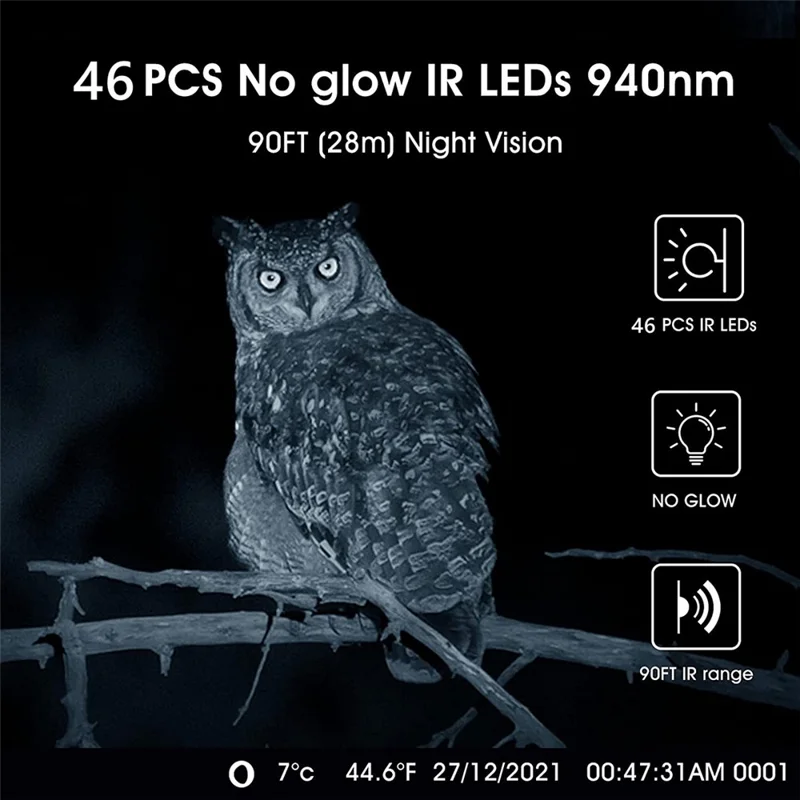 BST880 Caméra de Chasse 4K Haute Définition avec Détection de Mouvement, Vision Nocturne Infrarouge et Surveillance de la Faune (Sans Batterie)
