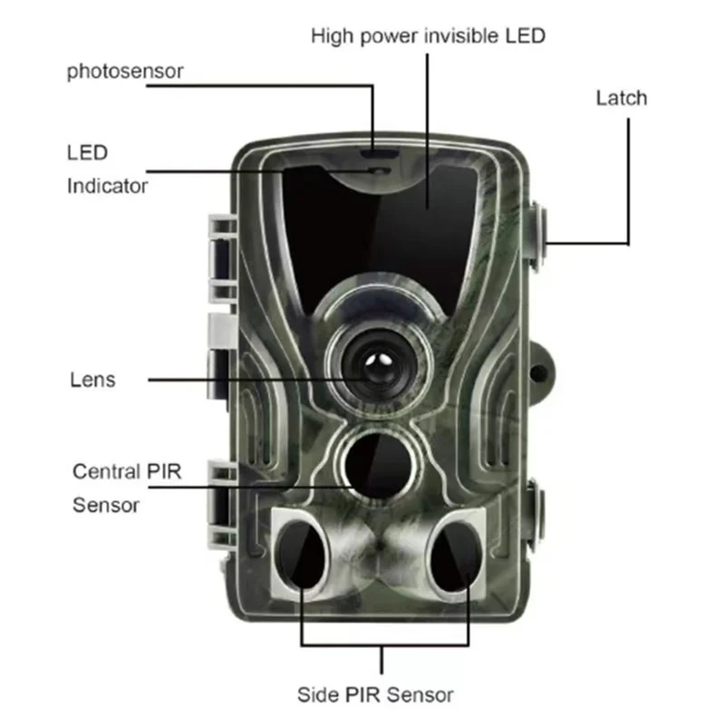 HC-801A Infrared Night Vision Wildlife Trail Cam Waterproof Outdoor Hunting Camera, Lithium Battery Version (without Battery)