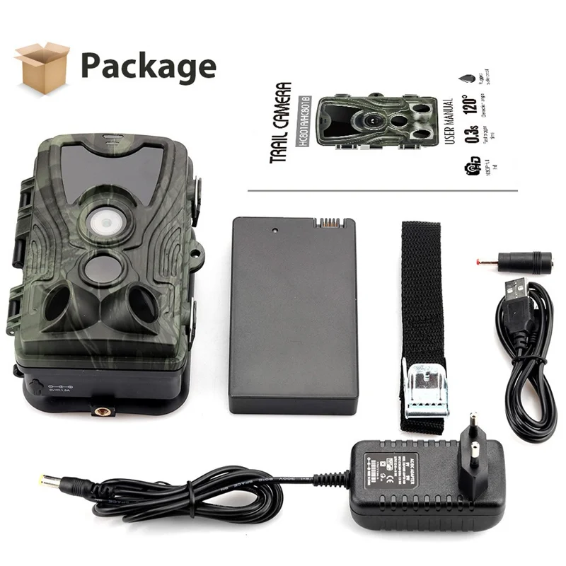 HC-801A Infrared Night Vision Wildlife Trail Cam Waterproof Outdoor Hunting Camera, Lithium Battery Version (without Battery)
