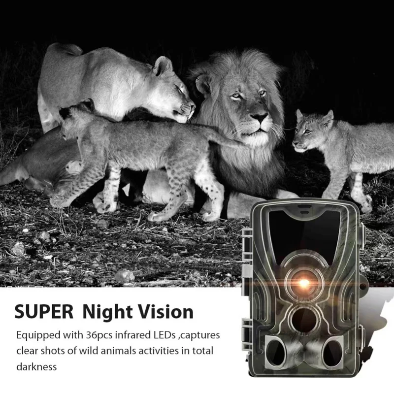 HC-801A Infrared Night Vision Wildlife Trail Cam Waterproof Outdoor Hunting Camera, Lithium Battery Version (without Battery)