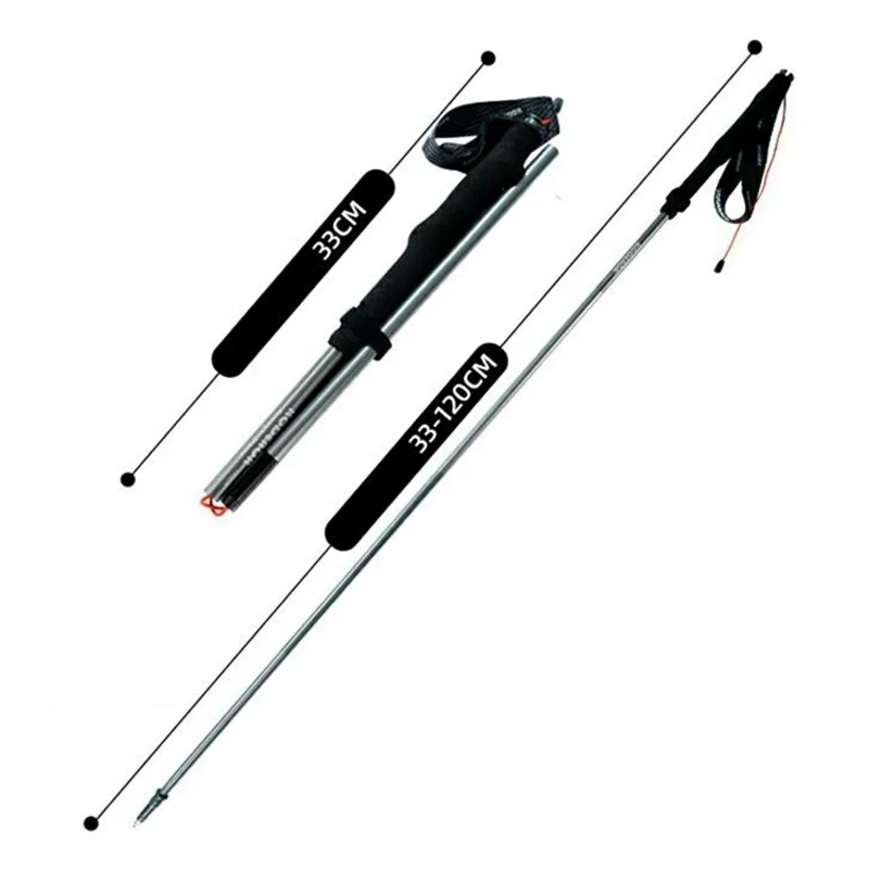 KODENOR 1Pc 120cm Quick Lock Trekking Pole for Outdoor Hiking Aluminum Alloy Foldable Walking Stick - Tarnish