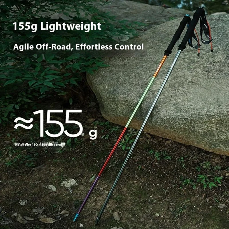 KODENOR 1Pc 120cm Quick Lock Trekking Pole for Outdoor Hiking Aluminum Alloy Foldable Walking Stick - Tarnish