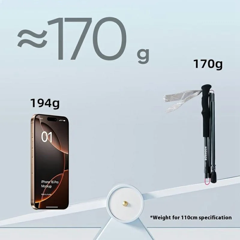 KODENOR 1Pc 120cm Foldable 4-Section Trekking Pole Lightweight Aluminum Alloy Hiking Stick for Mountain Climbing - Blue