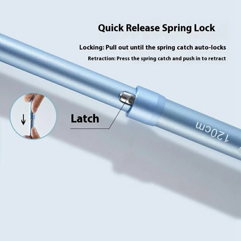 KODENOR 1Pc 120cm Foldable 4-Section Trekking Pole Lightweight Aluminum Alloy Hiking Stick for Mountain Climbing - Blue