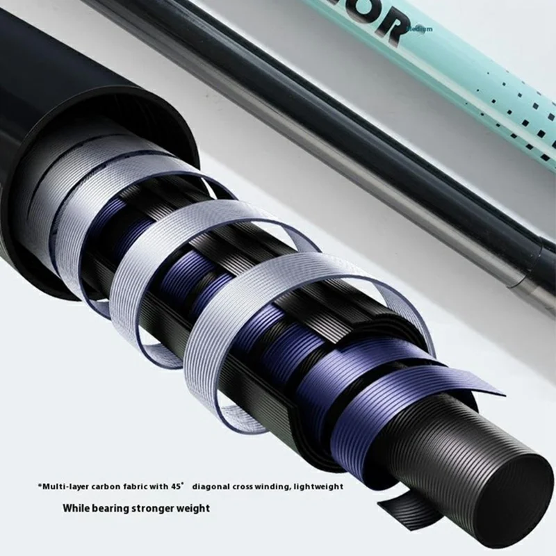 KODENOR 1Pc 120cm Professional Trekking Pole Ultralight Carbon Fiber Quick Lock Foldable Hiking Stick - Blue