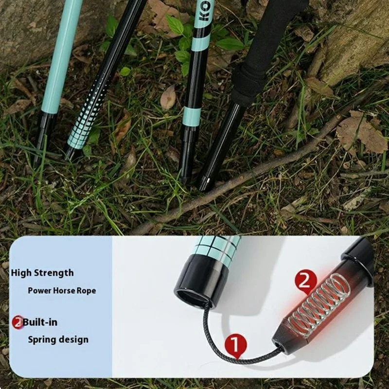 KODENOR 1Pc 120cm Professional Trekking Pole Ultralight Carbon Fiber Quick Lock Foldable Hiking Stick - Blue