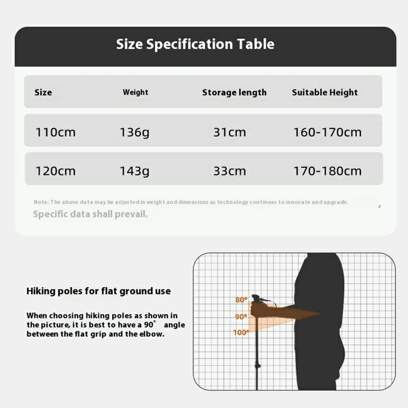 KODENOR 1Pc 120cm Professional Trekking Pole Ultralight Carbon Fiber Quick Lock Foldable Hiking Stick - Blue