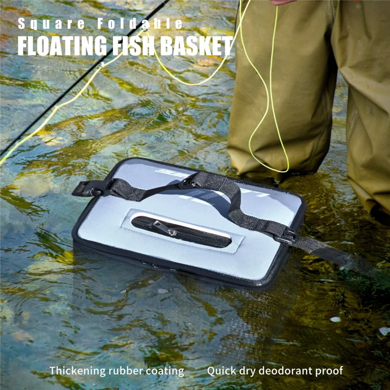 LEOFISHING GY40 EVA квадратная плавающая рыбная корзина 39x25x42см с двойной молнией и широким входом, клетка для живой рыбы и креветок, складная