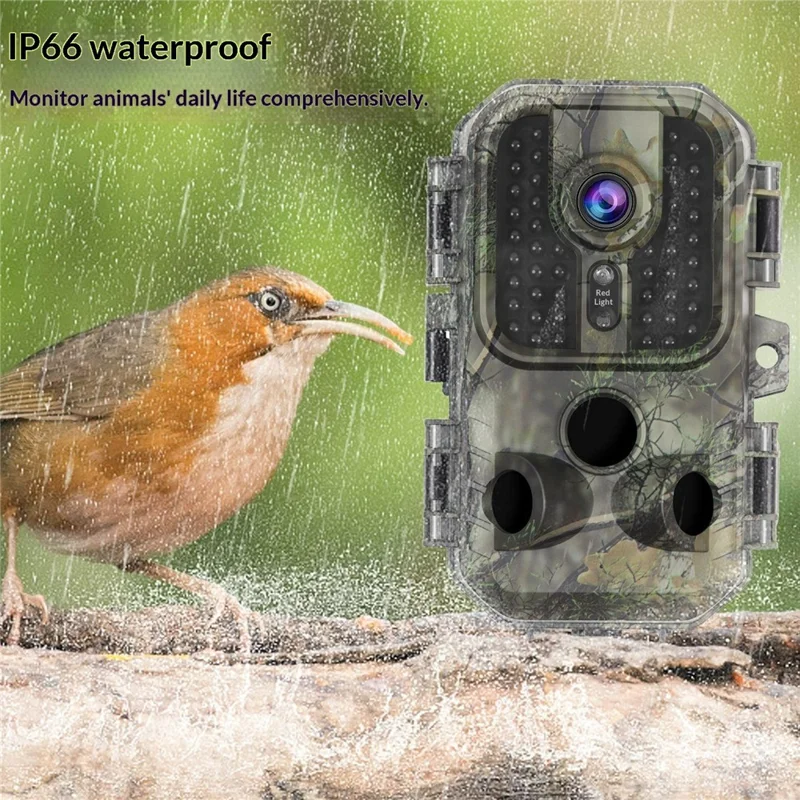 Câmara de Caça Infravermelha DL002, Câmara HD com Visão Noturna, à Prova de Água, de Ângulo Amplo, para Monitorização de Vida Selvagem