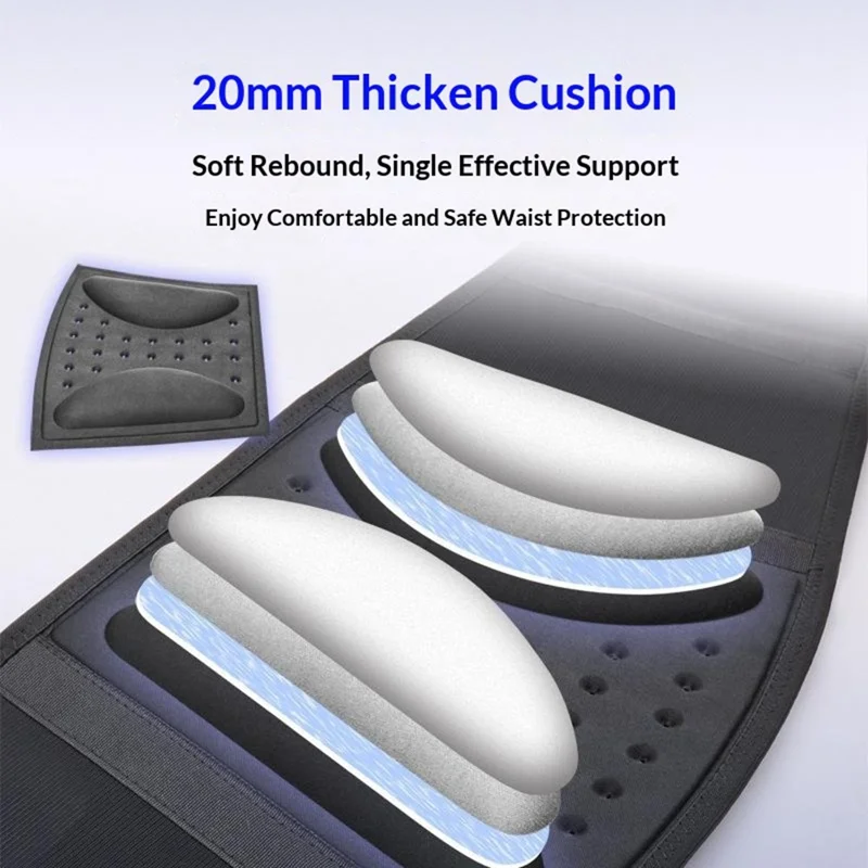 Cinturón Lumbar de Soporte AOLIKES 7898, Cinturón de Compresión Transpirable para Fitness, Soporte Lumbar en Forma de Alas - Talla M (Circunferencia de Cintura 65-75 cm) / Negro