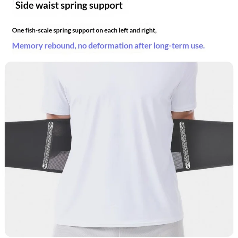 Cinturón Lumbar de Soporte AOLIKES 7898, Cinturón de Compresión Transpirable para Fitness, Soporte Lumbar en Forma de Alas - Talla M (Circunferencia de Cintura 65-75 cm) / Negro