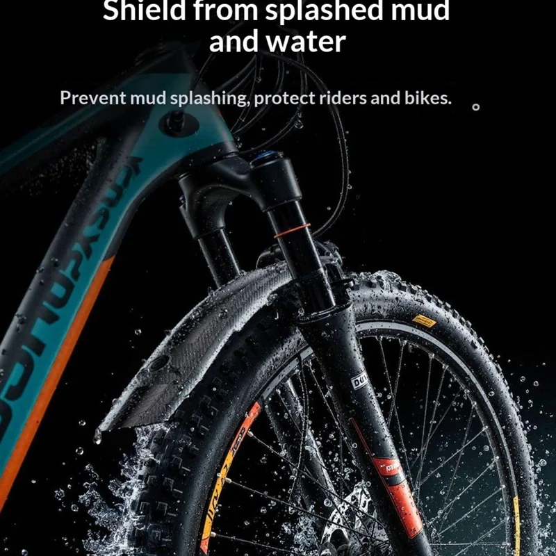 ENLEE Per Mountain Bike Da Discesa Parafango Esteso Largo Leggero Per Bicicletta Con Ampia Copertura - Nero