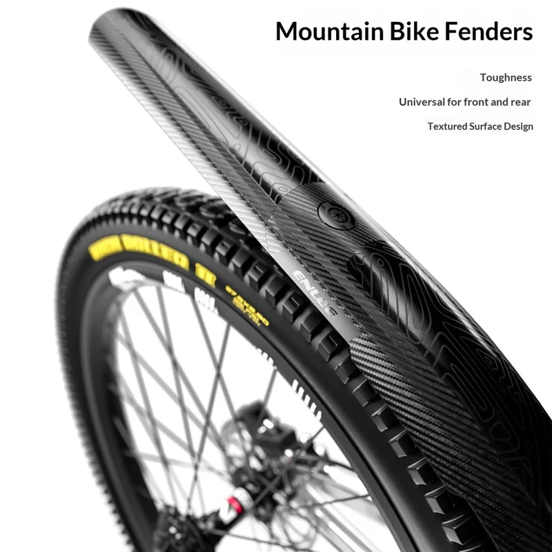 ENLEE Per Mountain Bike Da Discesa Parafango Esteso Largo Leggero Per Bicicletta Con Ampia Copertura - Nero