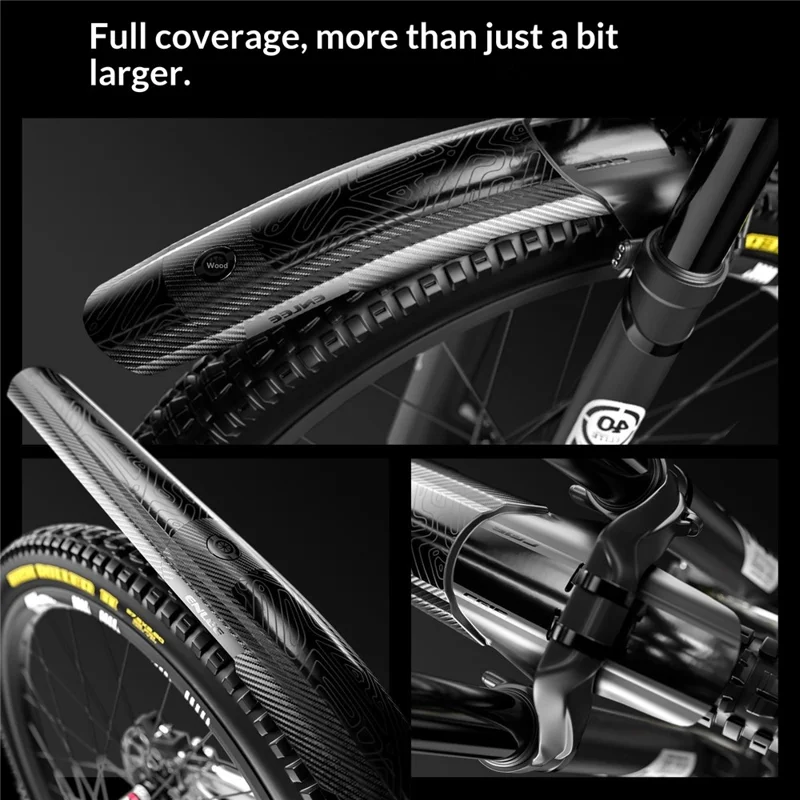 ENLEE Per Mountain Bike Da Discesa Parafango Esteso Largo Leggero Per Bicicletta Con Ampia Copertura - Nero