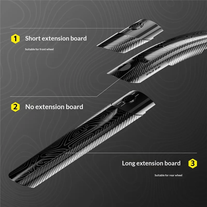 ENLEE Per Mountain Bike Da Discesa Parafango Esteso Largo Leggero Per Bicicletta Con Ampia Copertura - Nero