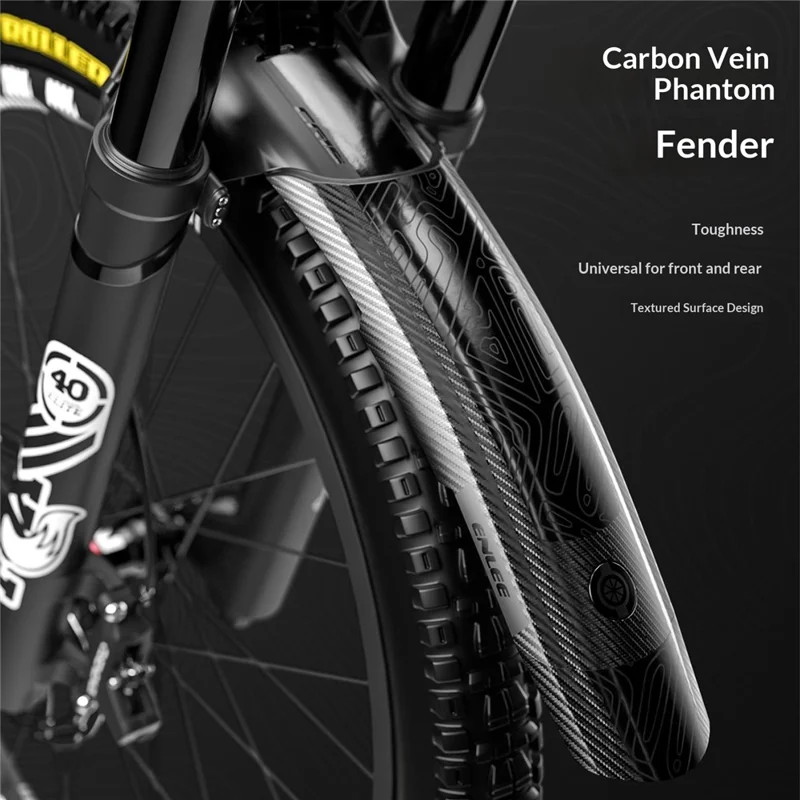 ENLEE Per Mountain Bike Da Discesa Parafango Esteso Largo Leggero Per Bicicletta Con Ampia Copertura - Nero