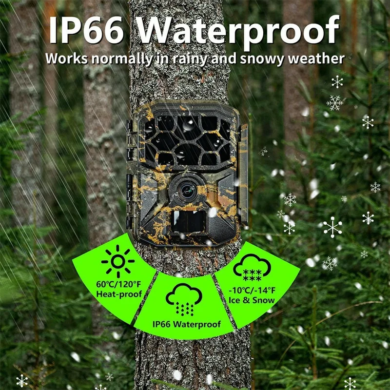 H1W 8K 60MP Trail Camera Solar Panel WiFi Bluetooth-compatible Infrared Hunting Camera with Night Vision for Wildlife Scouting - Camouflage