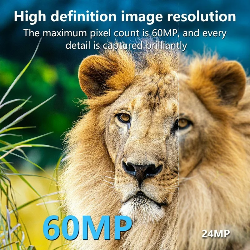 H2W 8K 60MP Trail Camera Solar Panel WiFi Bluetooth-compatible Infrared Hunting Camera with Night Vision for Wildlife Scouting - Camouflage