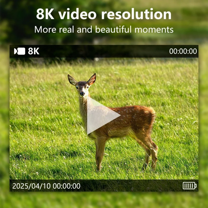 PR902LTE 4G 8K 60MP Trail Camera IP66 Waterproof Night Vision PIR Motion Detection Hunting Camera for Wildlife Scouting - Camouflage
