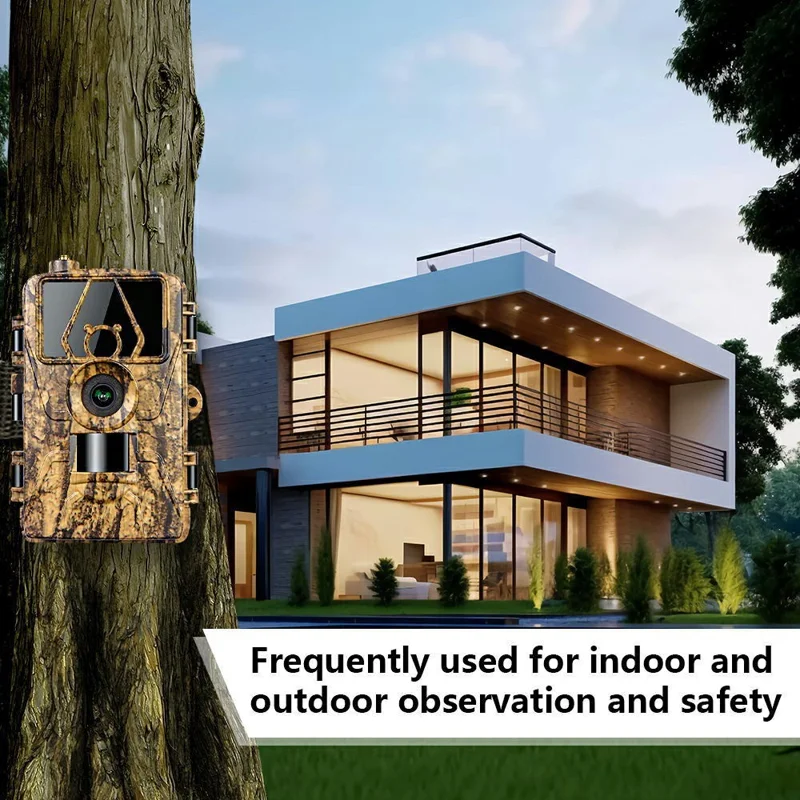 PR801LTE 8K Trail Camera 4G LTE 60MP PIR Motion Detection Night Vision IP66 Waterproof Hunting Camera for Scouting Wildlife Security - Camouflage
