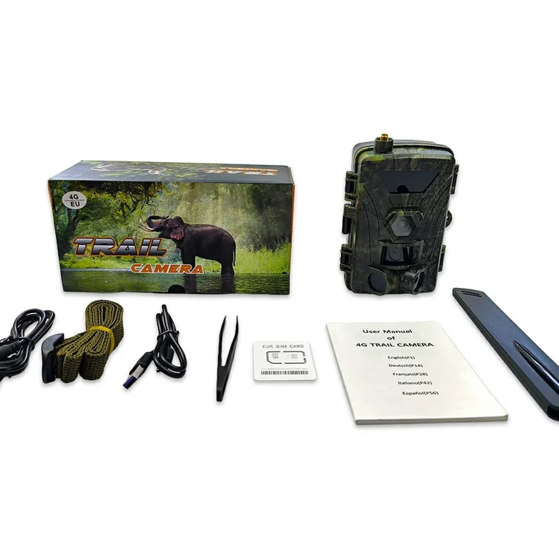PR802LTE 4G LTE Wildcamera 60MP 4K Nachtkijker IP66 Waterdichte Jachtcamera voor Wildwaarneming