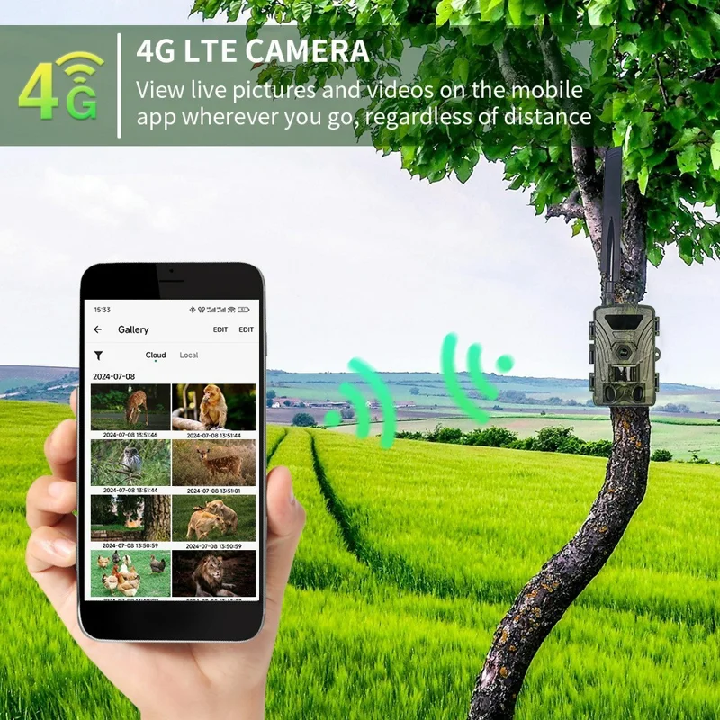 PR802LTE 4G LTE Wildcamera 60MP 4K Nachtkijker IP66 Waterdichte Jachtcamera voor Wildwaarneming
