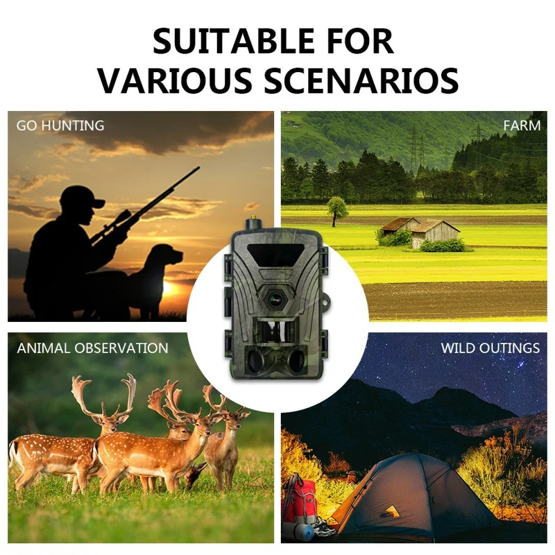 PR802LTE 4G LTE Wildcamera 60MP 4K Nachtkijker IP66 Waterdichte Jachtcamera voor Wildwaarneming