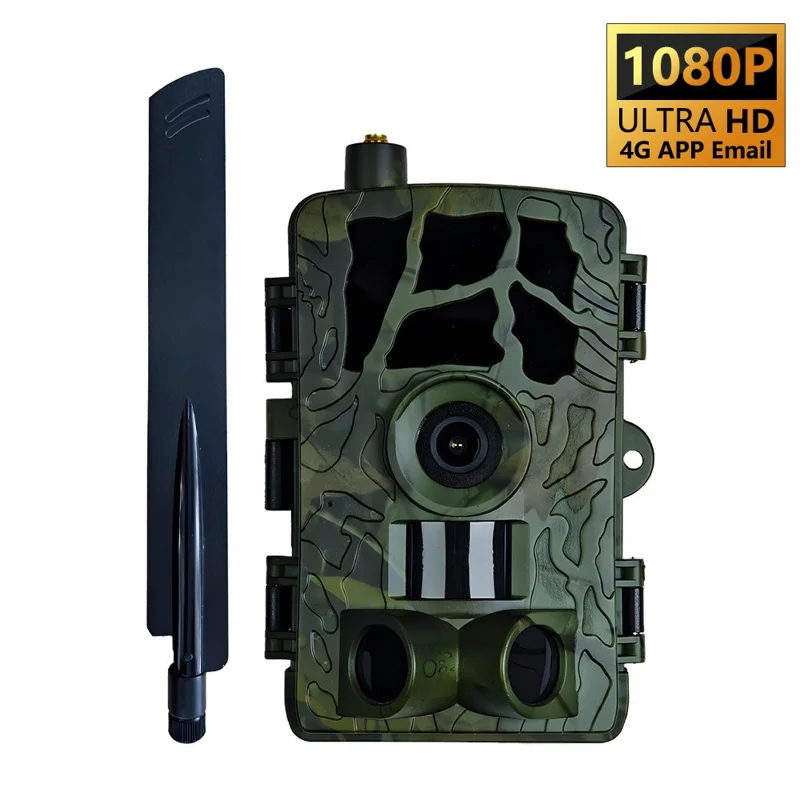 PR804LTE 4G Trail Camera 30MP 1080P Night Vision IP66 Waterproof Hunting Camera for Wildlife Scouting - Camouflage