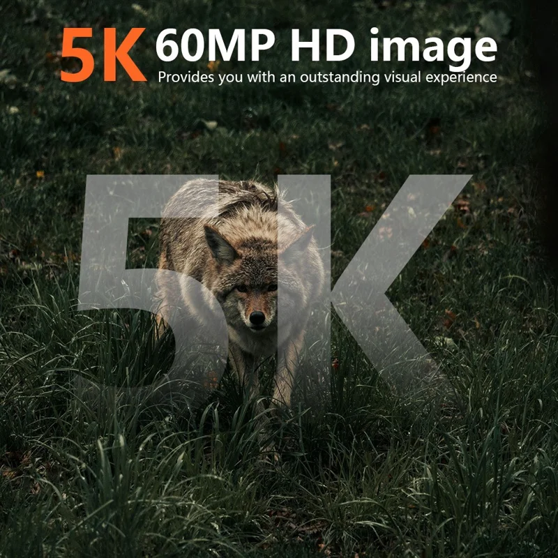 PR903W 5K WiFi Solar Security Camera 60MP Waterproof Trail Camera with PIR Motion Detection for Hunting Wildlife - Camouflage