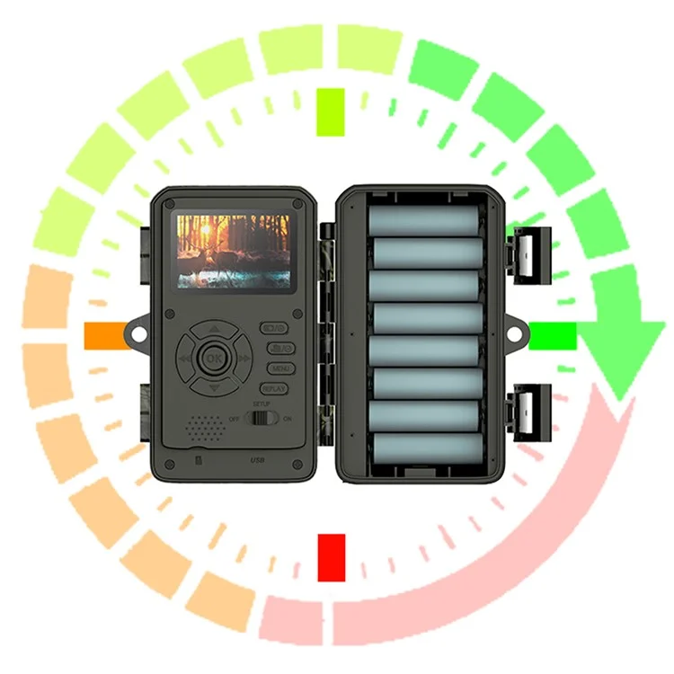 SJCAM M50 2.33-zoll Hd-bildschirm Infrarotkamera Tier Sportkamera Outdoor IP65 Wasserdichte Überwachungsjagdkamera - Getrocknetes Blattgrün