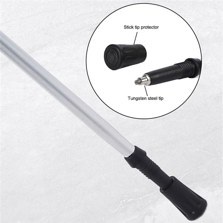 RAIKO Aluminum Alloy Quick Lock Trekking Pole Anti-Shock Telescopic Walking Stick Adjustable Cane for Mountains Hiking - Yellow
