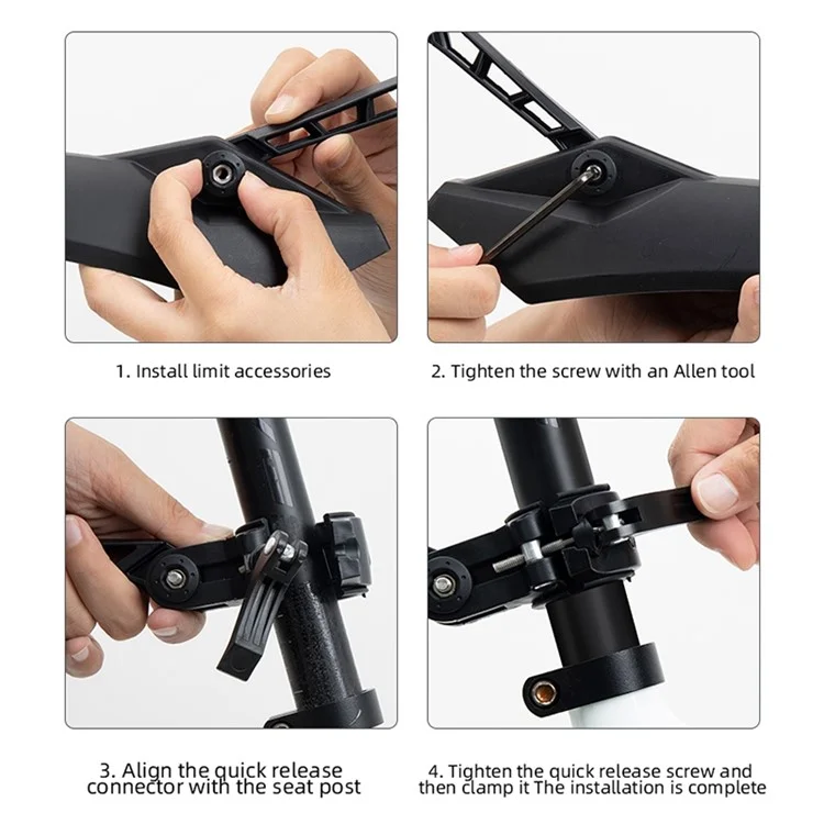ROCKBROS 28210004001 1 Paar 24-Zoll-Fahrradschutzblech Vorne und Hinten MTB Bike Schutzblech