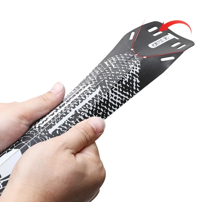 ENLEE E-641316 1 Set Fixed Gear Bicycle Extended Fender Quick-release Bike Front Rear Mudguards - Black