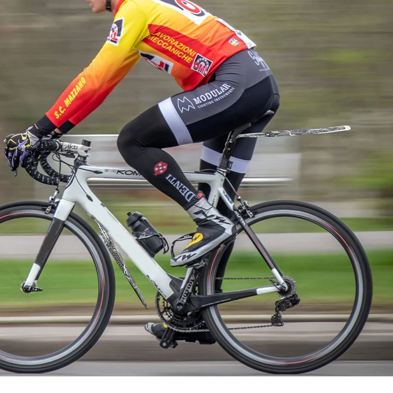 ENLEE E-641316 1 Set Fixed Gear Bicycle Extended Fender Quick-release Bike Front Rear Mudguards - Black