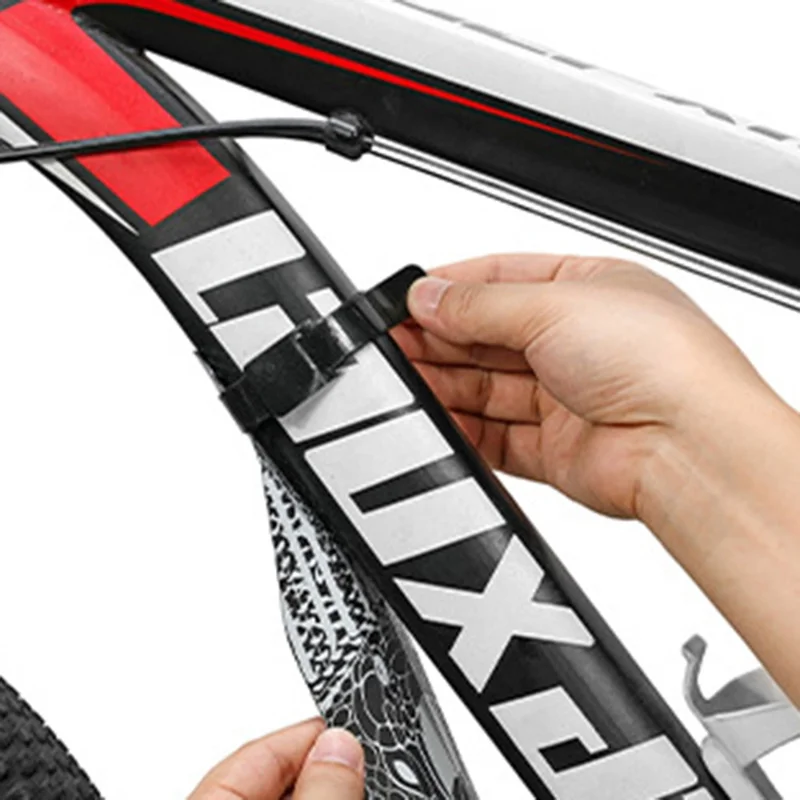 ENLEE E-641316 1 Set Fixed Gear Bicycle Extended Fender Quick-release Bike Front Rear Mudguards - Black