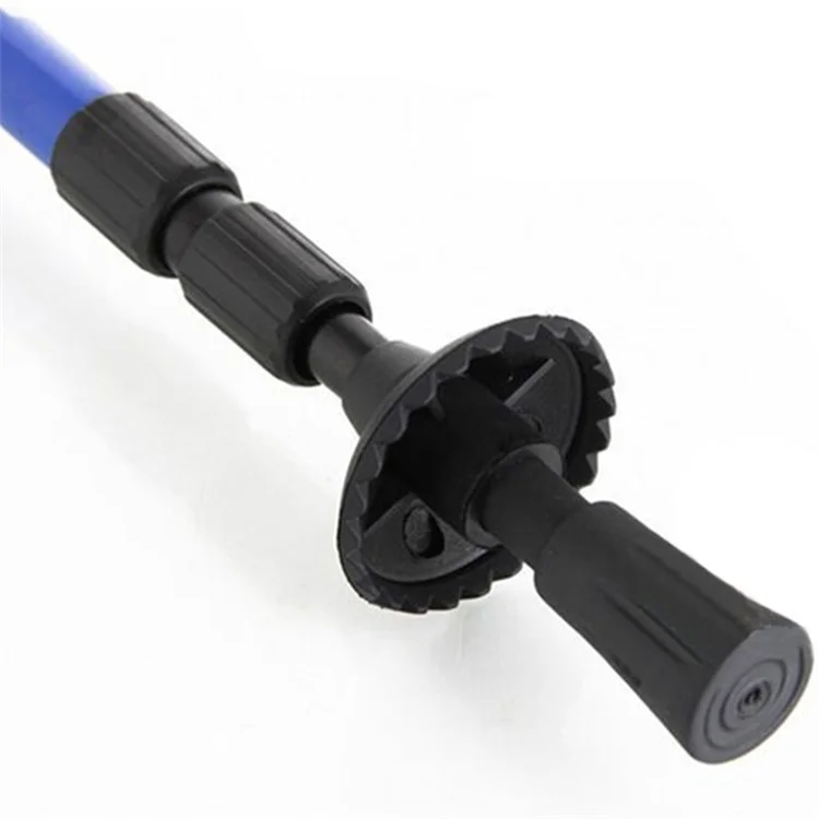 CLEYE 4-Section Aluminum Alloy Telescopic Trekking Pole Anti-Shock T-Handle Walking Stick for Traveling Camping Hiking - Gold