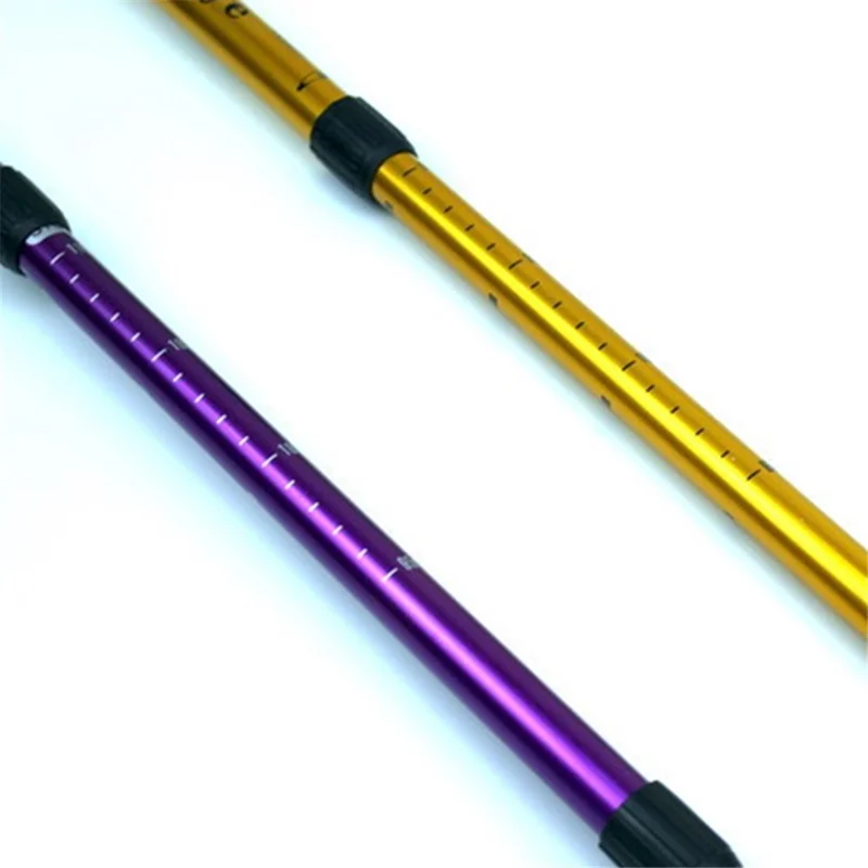 CLEYE 4-Section Aluminum Alloy Telescopic Trekking Pole Anti-Shock T-Handle Walking Stick for Traveling Camping Hiking - Silver